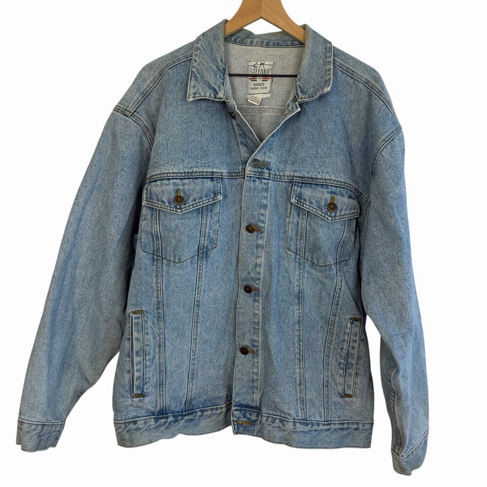 Stefano Man Vintage Men's Original Design Denim Jean Jacket Trucker XL Heavy